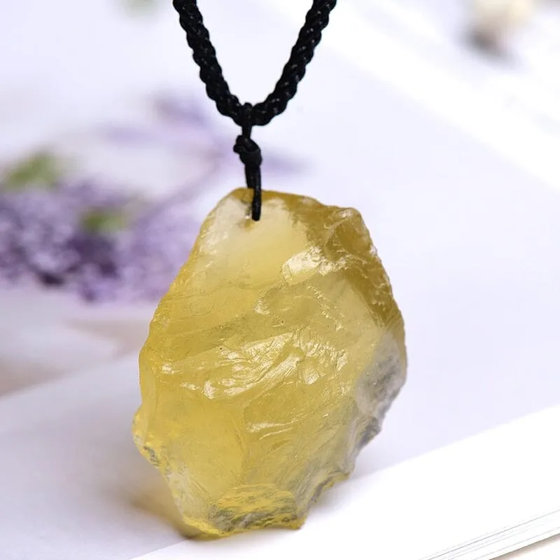 1 Piece Irregular Natural Tigers Eye Yellow Stone and Mineral Pendant Necklaces