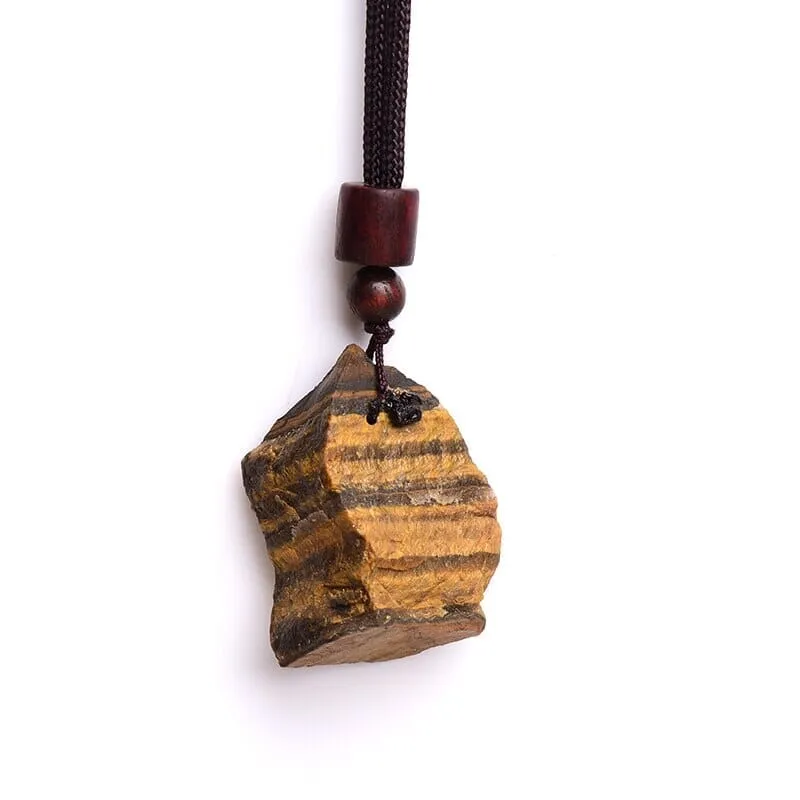 1 Piece Irregular Natural Tigers Eye Yellow Stone and Mineral Pendant Necklaces