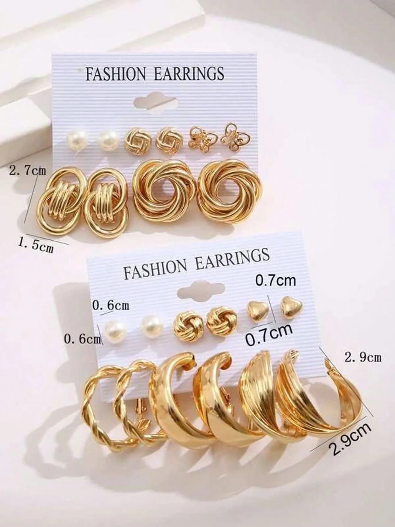 11pairs Faux Pearl Decor Circle Shaped Earrings Set For Women, Great For Dating And Festival Gifts