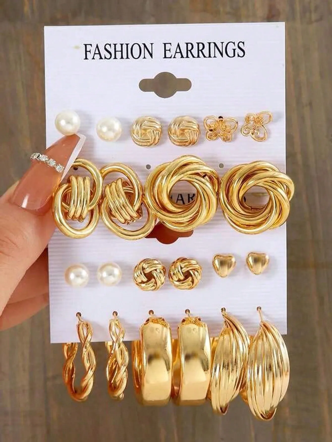 11pairs Faux Pearl Decor Circle Shaped Earrings Set For Women, Great For Dating And Festival Gifts