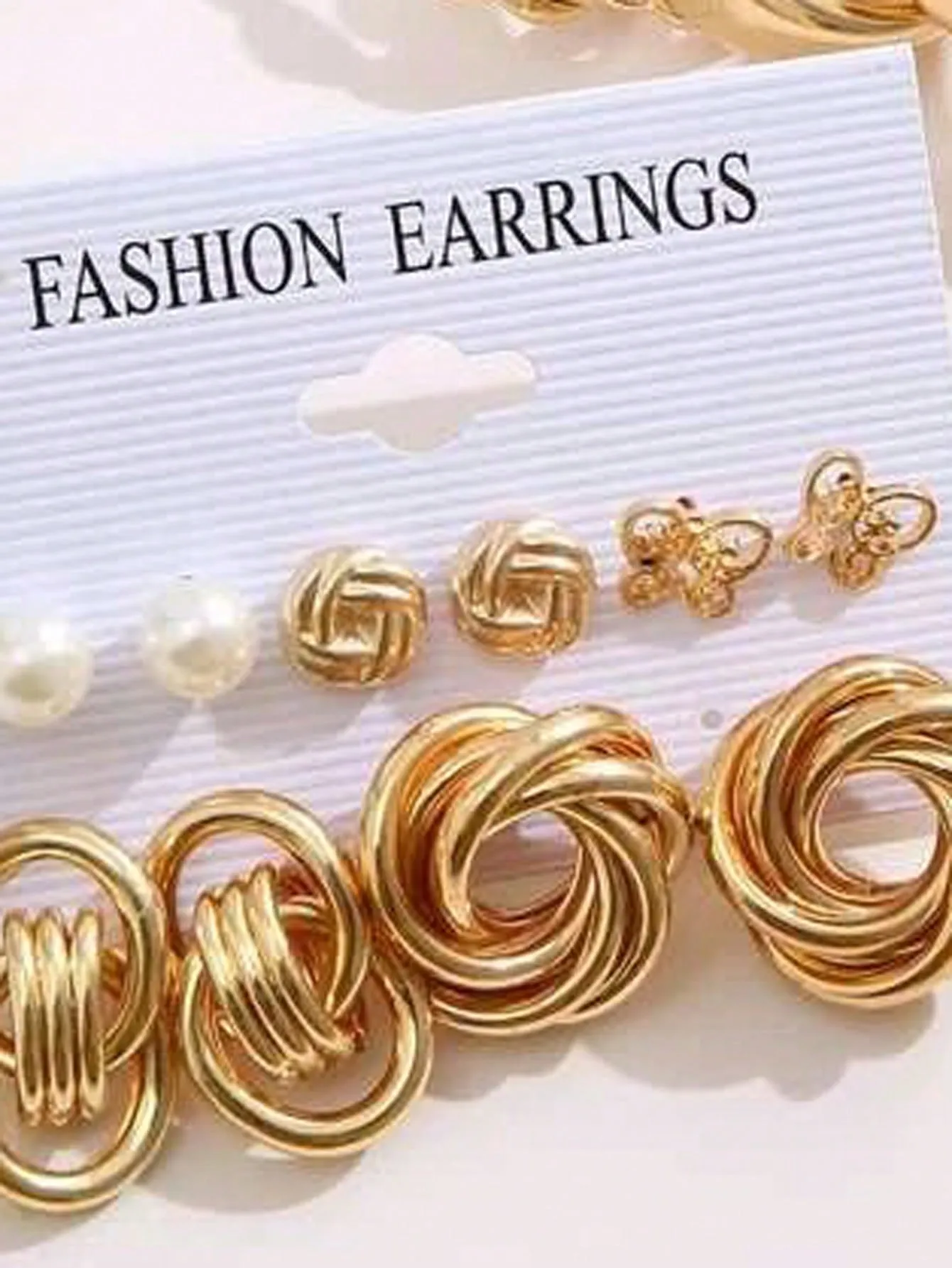 11pairs Faux Pearl Decor Circle Shaped Earrings Set For Women, Great For Dating And Festival Gifts