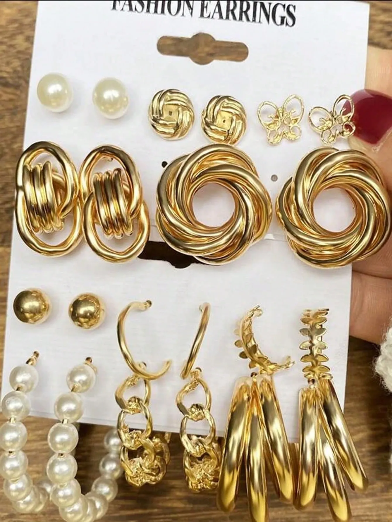 11pairs Faux Pearl Decor Circle Shaped Earrings Set For Women, Great For Dating And Festival Gifts