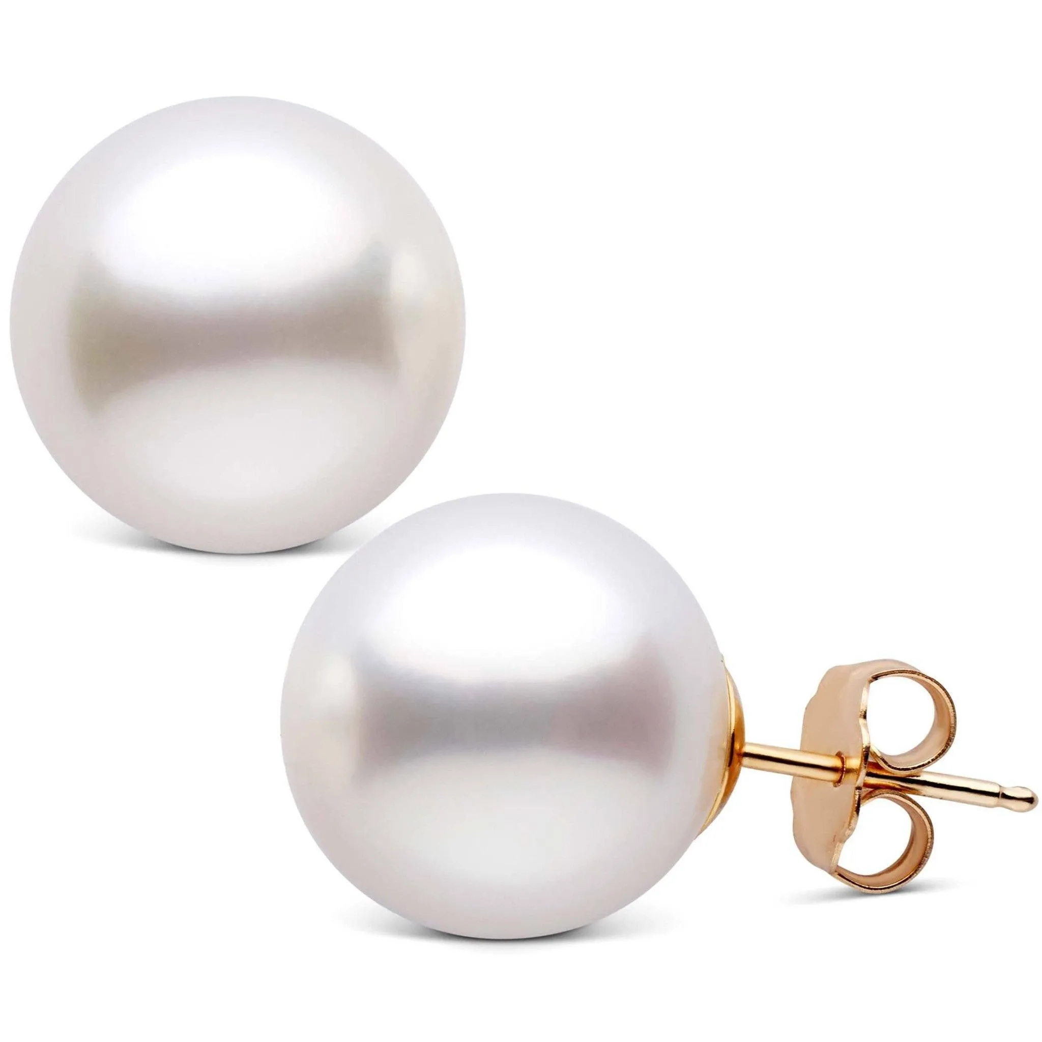 13.0-14.0 mm AAA White South Sea Pearl Stud Earrings