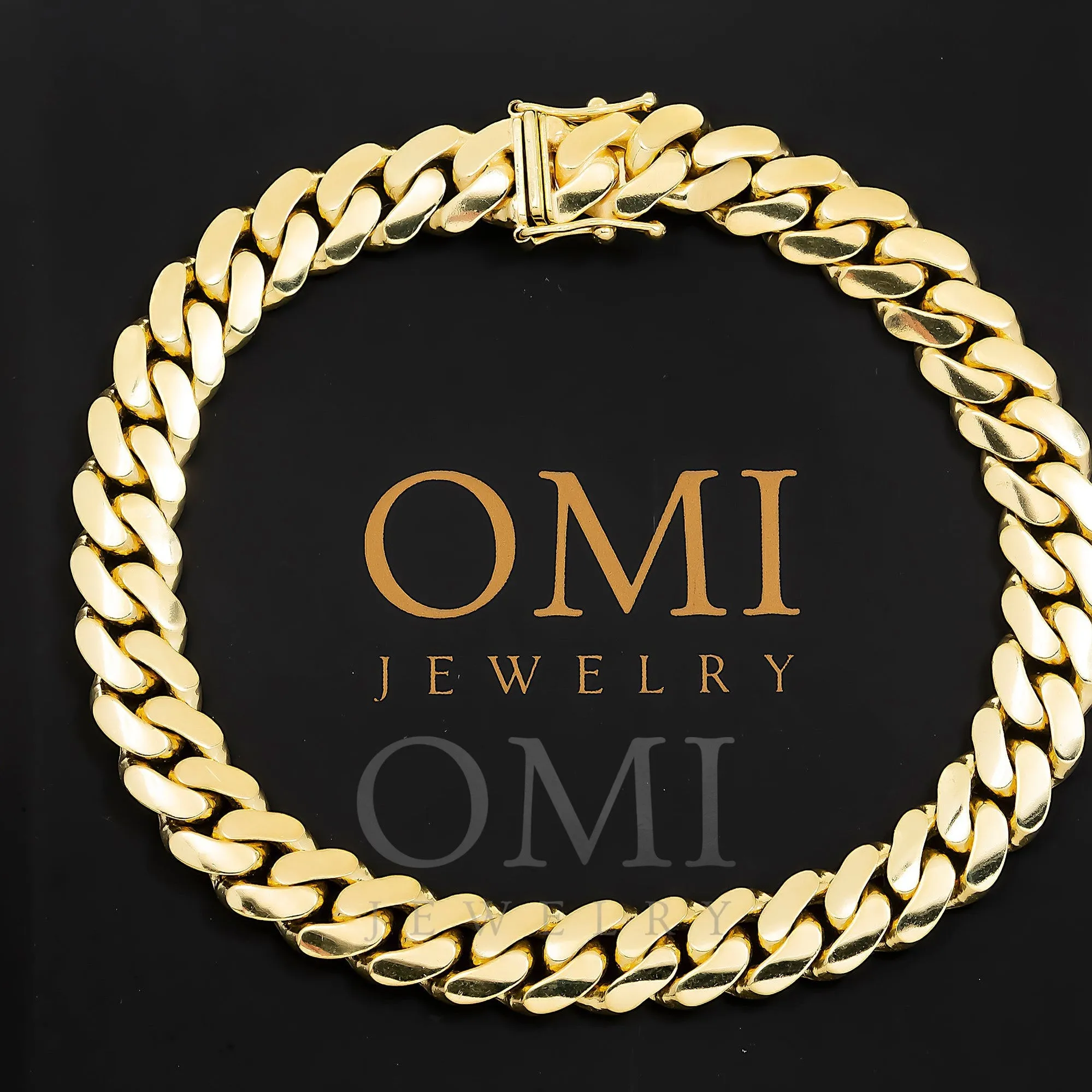 14K GOLD 10MM HOLLOW MIAMI CUBAN LINK BRACELET