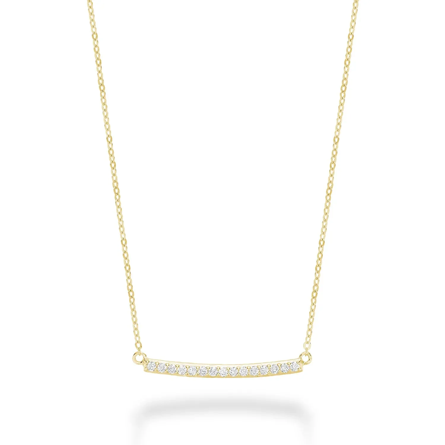 14k Gold Bar Diamond Necklace