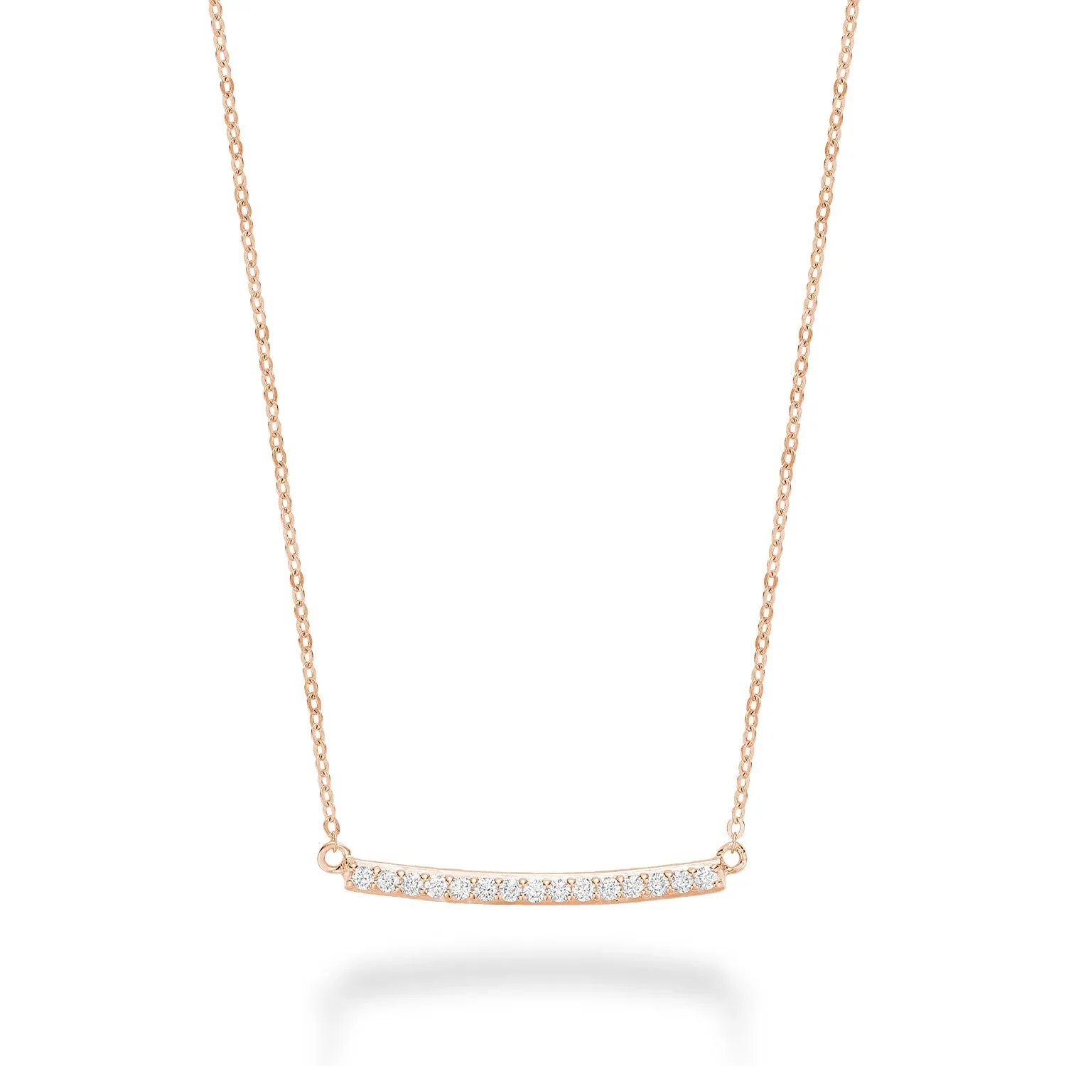 14k Gold Bar Diamond Necklace