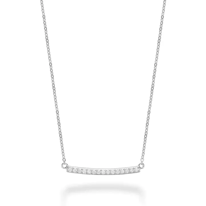 14k Gold Bar Diamond Necklace