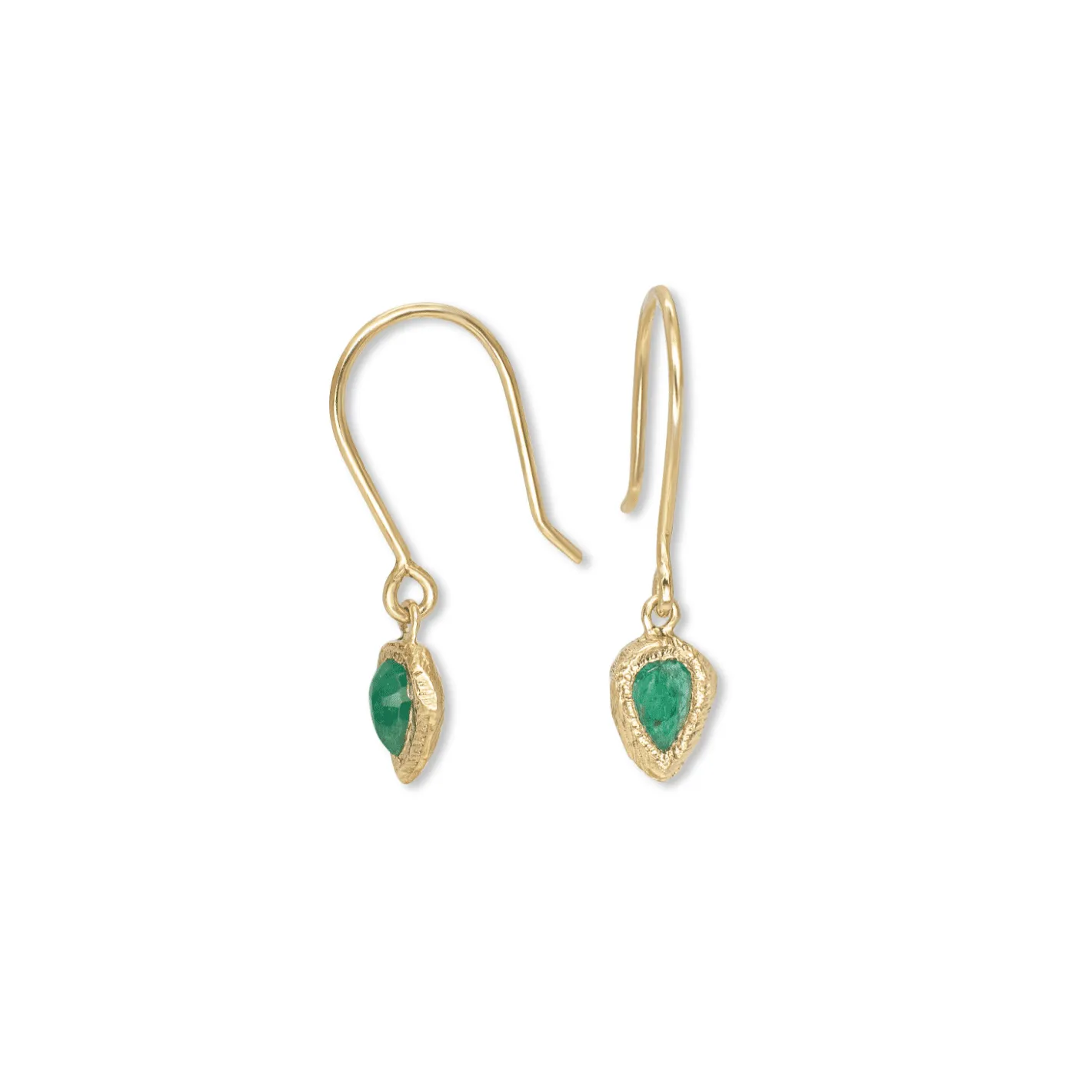 18K Teardrop Earrings in Emerald