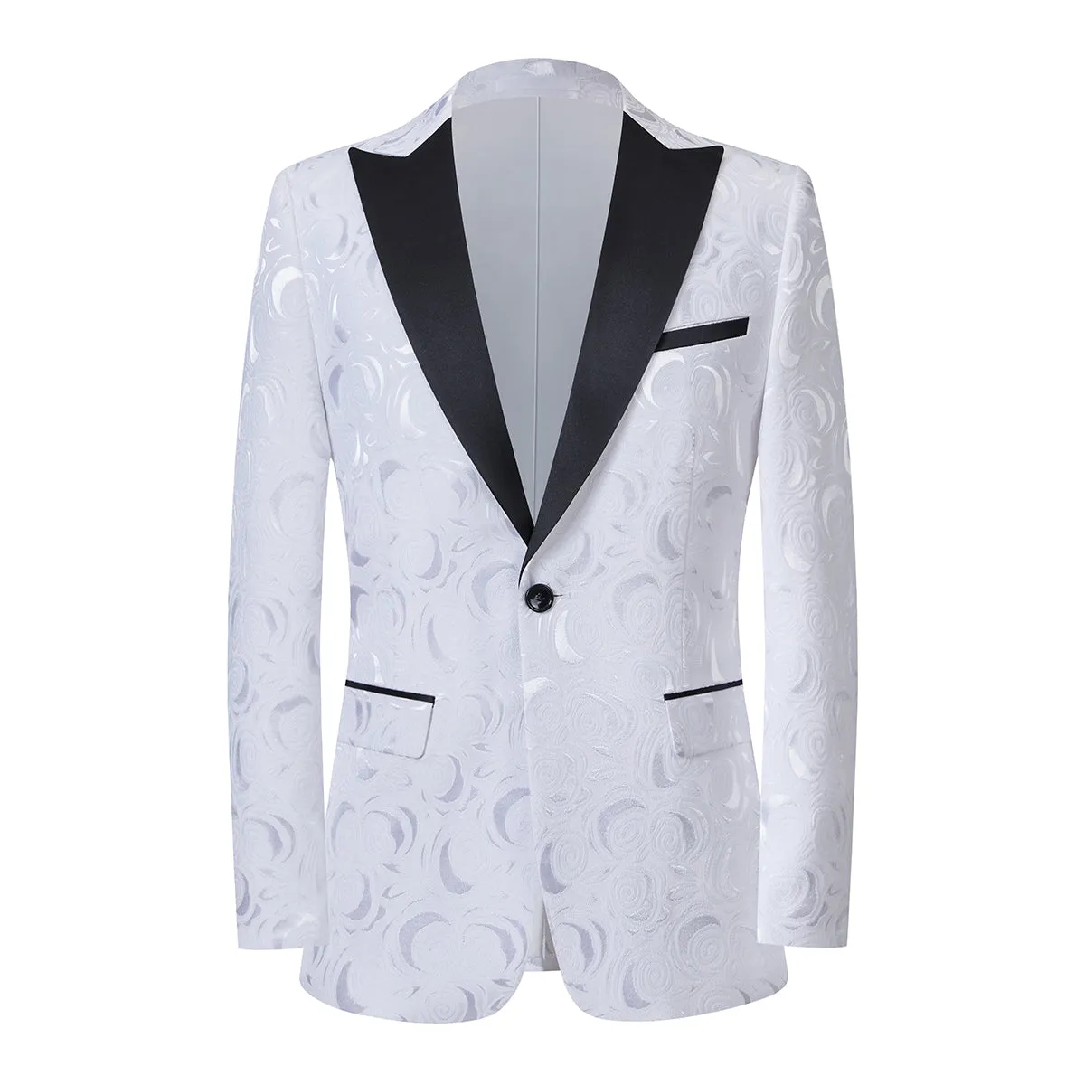 2-Piece Printed Suits Dark Pattern White