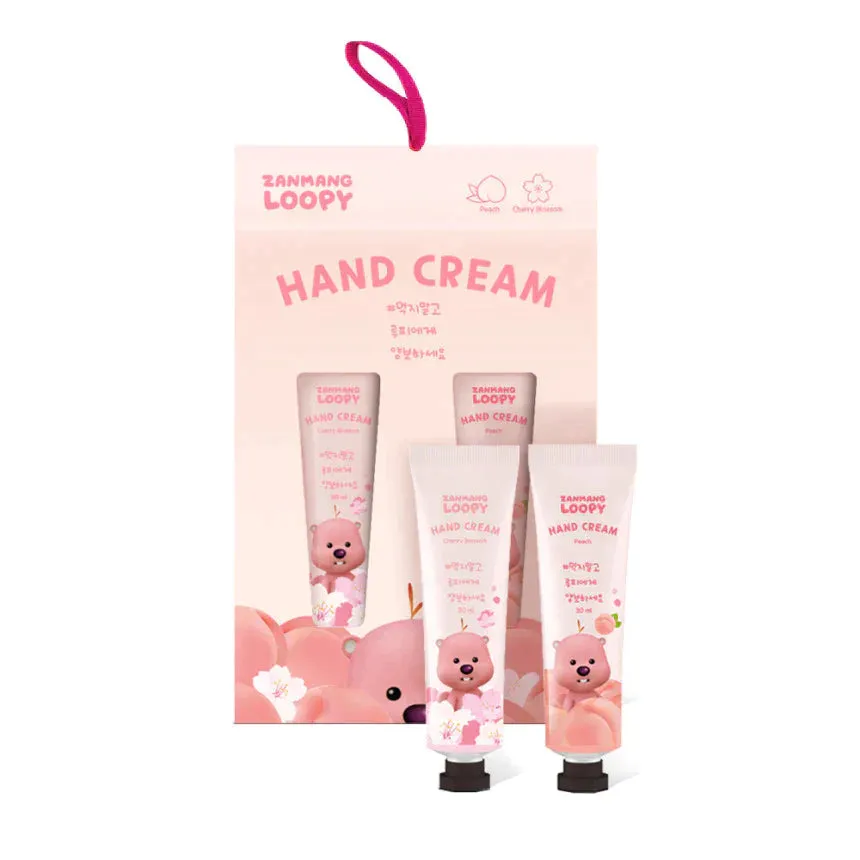 20 SET Zanmang Loopy Character Hand Creams Cute Small Gifts 30ml 2 pieces Peach Cherry Blossom Scent