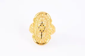 21k Yellow Gold Openwork Saddle Ring Size 9 (5.12g.)