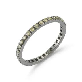 A & Furst - France Eternity Band Ring with Brown Diamonds all around, French-set, 18k Blackened Gold