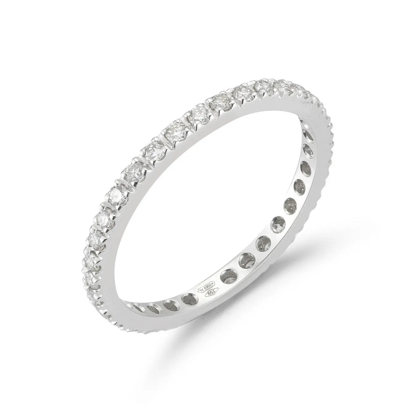 A & Furst - France Eternity Band Ring with White Diamonds all around, French-set, Platinum