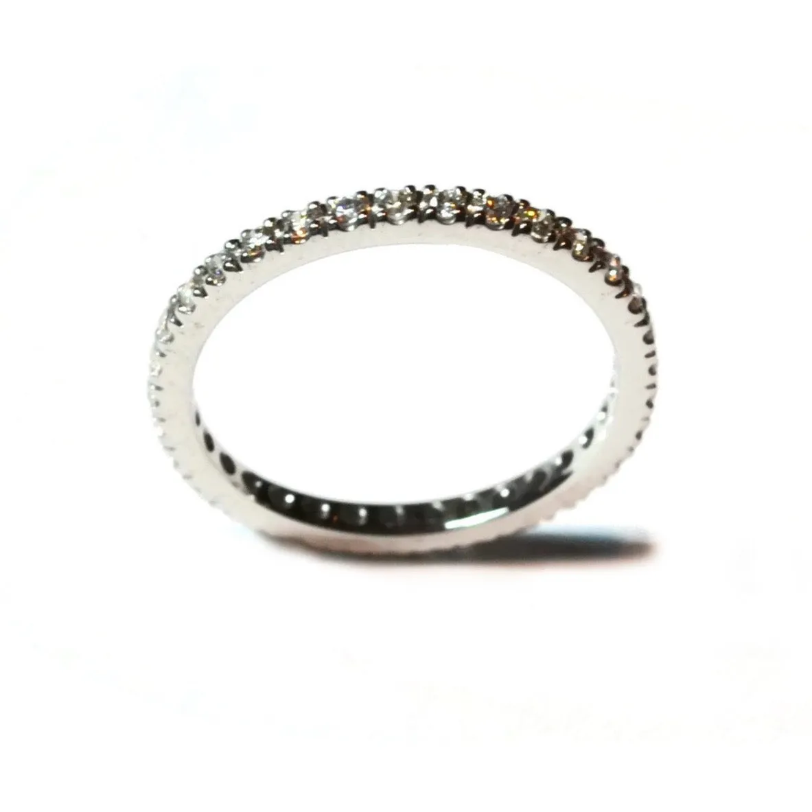 A & Furst - France Eternity Band Ring with White Diamonds all around, French-set, Platinum