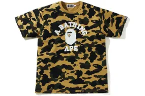 BAPE 1ST CAMO COLLEGE TEE YELLOW