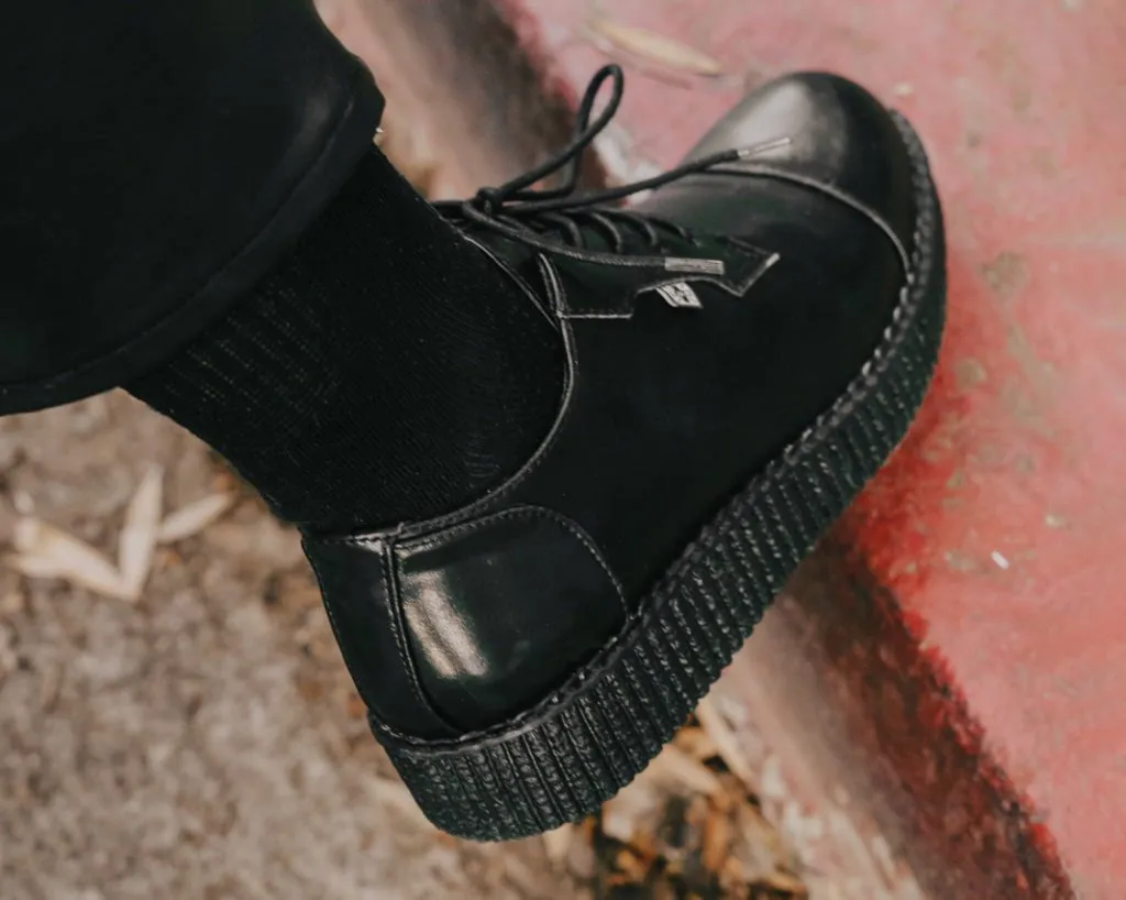 Black TUKskin Toe Cap Viva Low Creeper