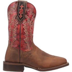 'Dan Post' Men's 11" Killeen Western Square Toe - Tan / Red