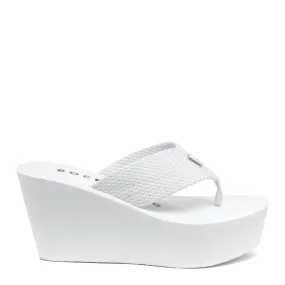 Diver White Wedge Flip-Flops