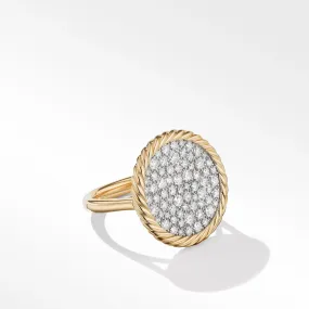 DY Elements Ring in 18K Yellow Gold with Pave Diamonds, 18MM