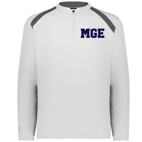 Elite - Clubhouse Longsleeves Cage Jacket with MGE (Varsity Font) - White