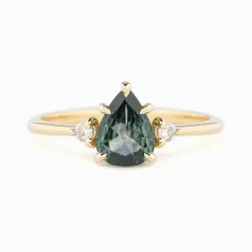 Emilie Ring 0.97ct Green Montana Sapphire, 14K Yellow Gold (One of a kind)