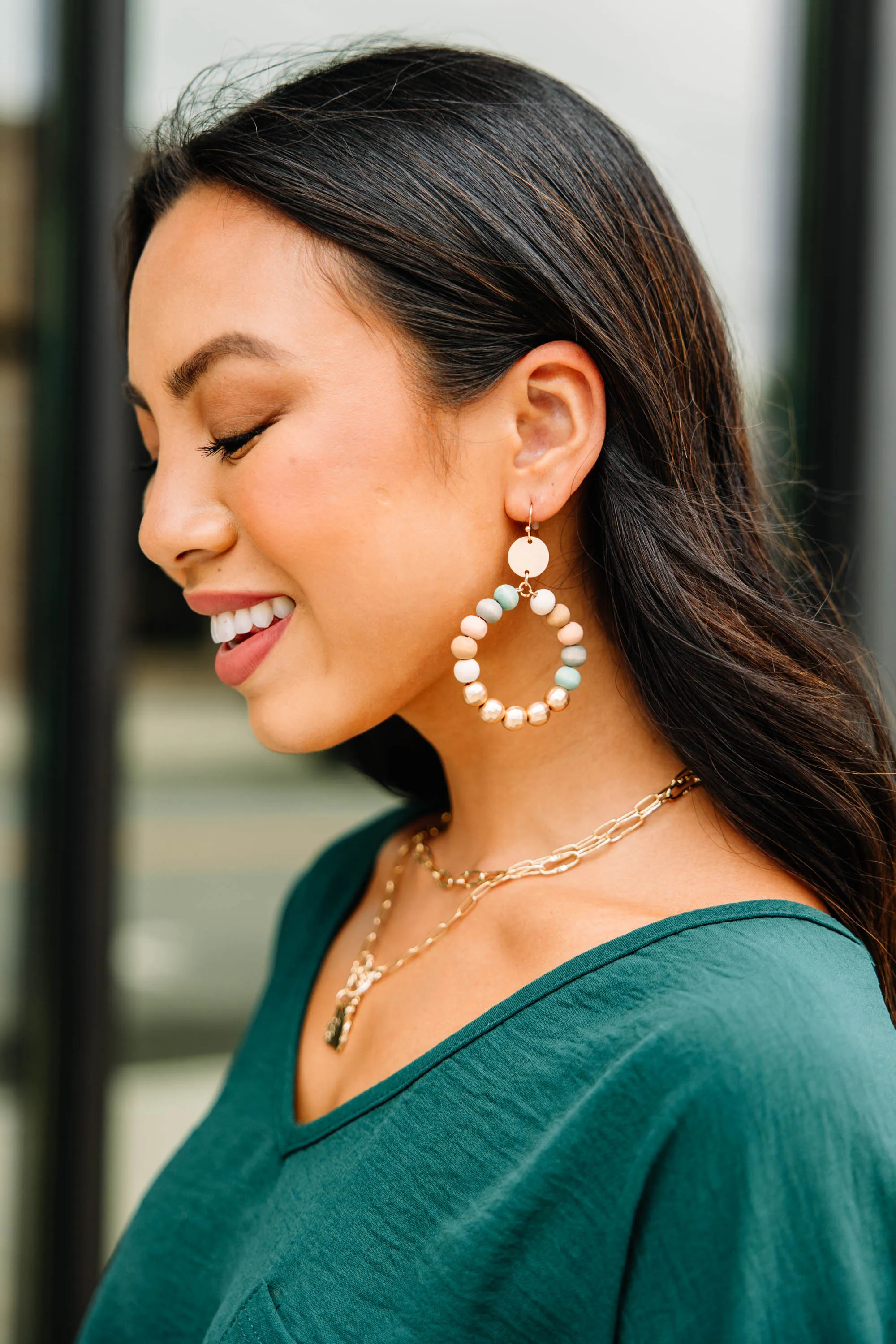 Feel The Joy Natural Beaded Earrings