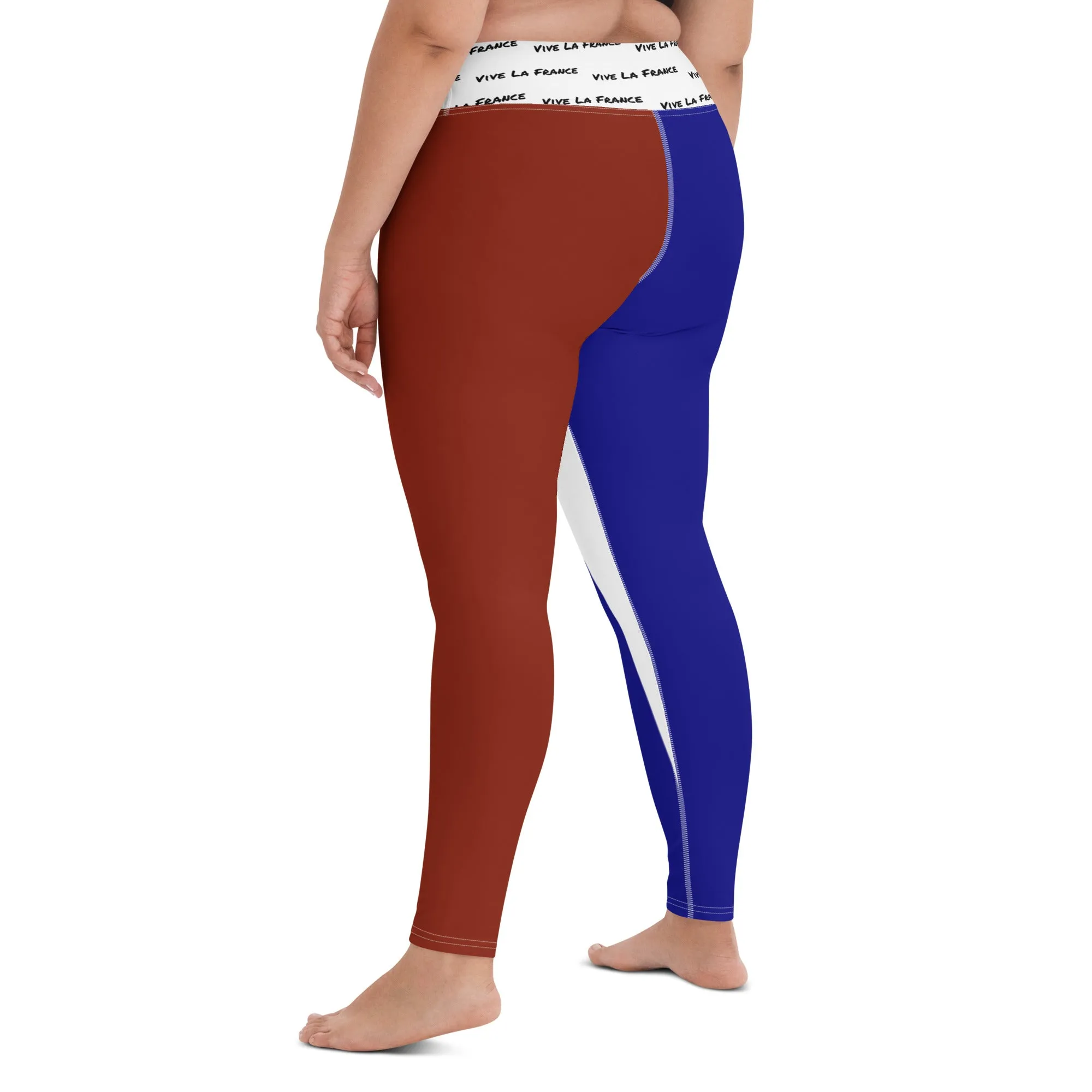 France Flag Yoga Leggings Vive La France With Inside Pocket