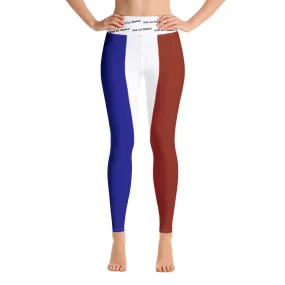 France Flag Yoga Leggings Vive La France With Inside Pocket