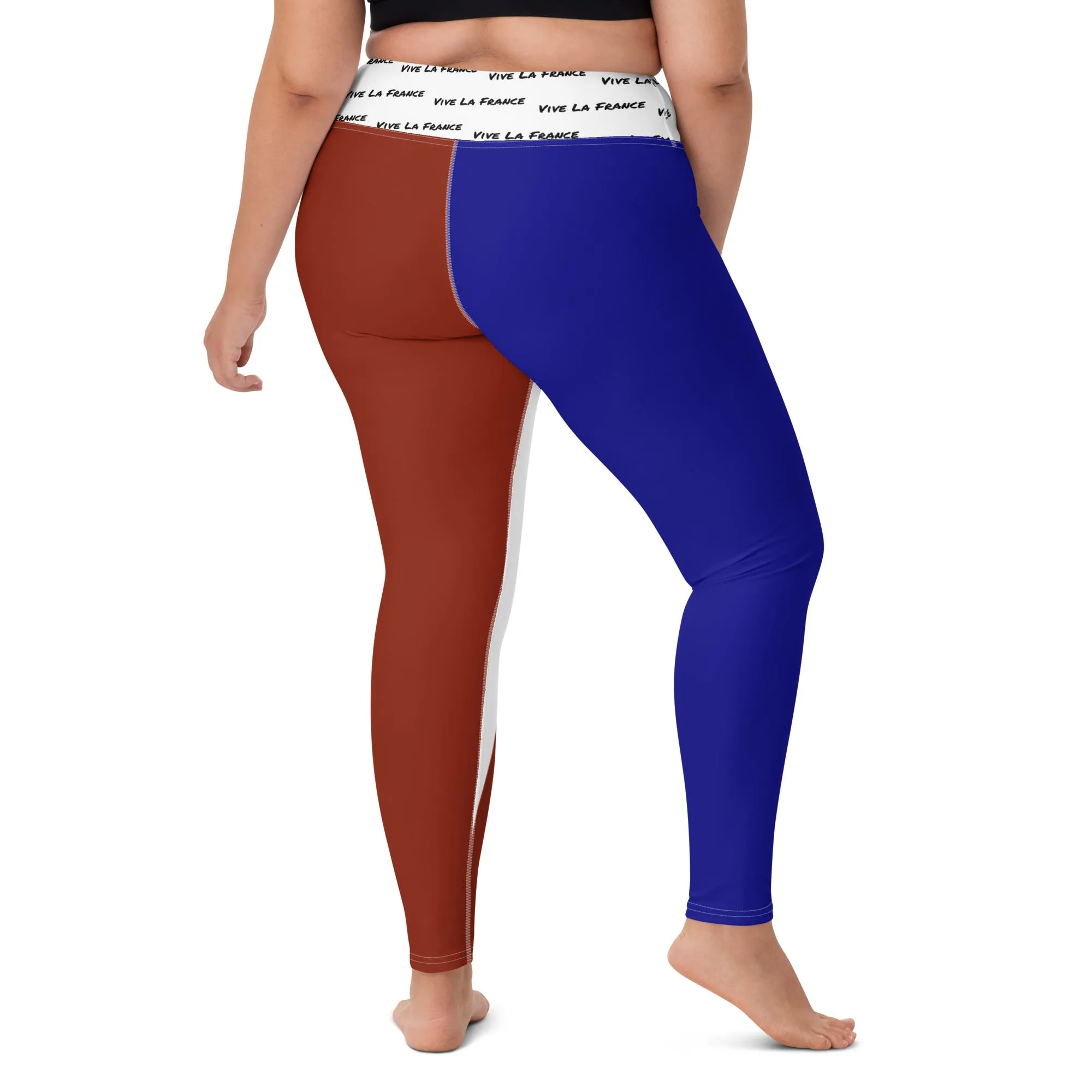 France Flag Yoga Leggings Vive La France With Inside Pocket