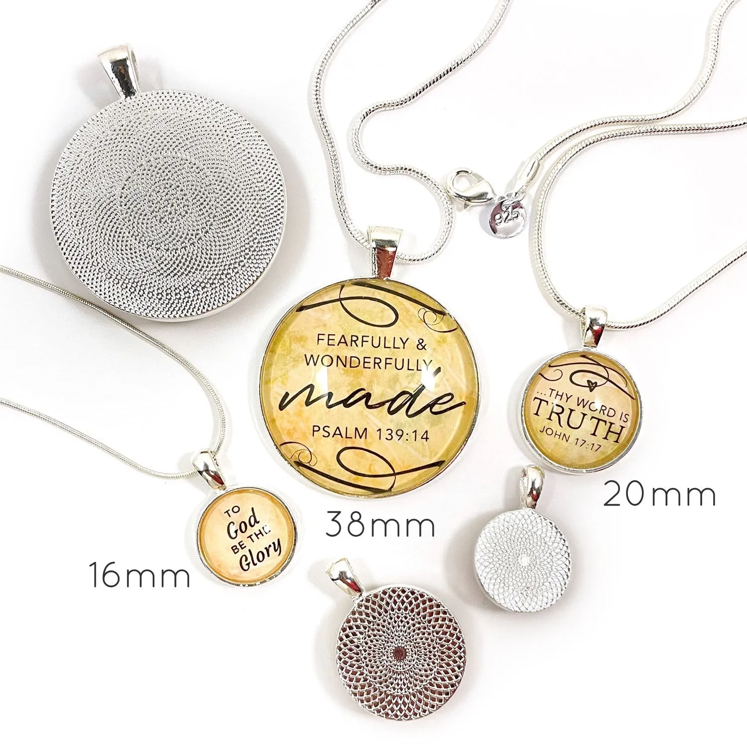 I AM Blessed, Numbers 6:24 – Christian Affirmations Scripture Pendant Necklace (2 Sizes) – Jewelry Set