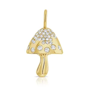 Inlay Gold Mushroom Charm