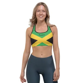 Jamaica Flag Sports Bra / Stretch Sport Bra With Print Of The Jamaican Flag