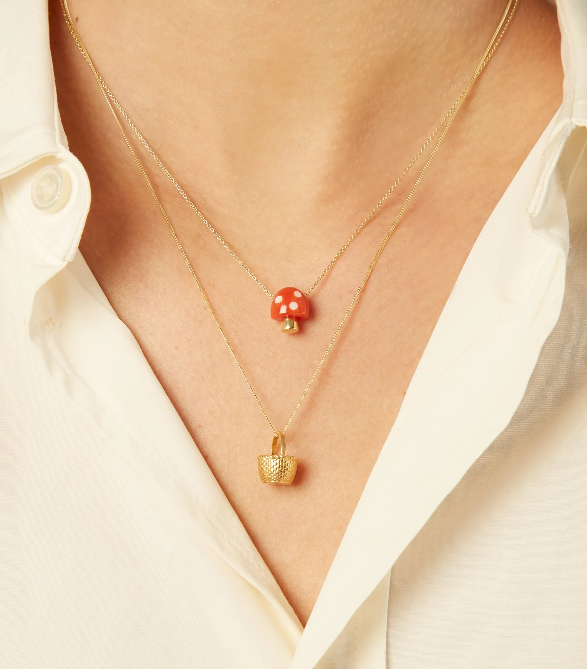 L'AMANITA RED   WHITE NECKLACE