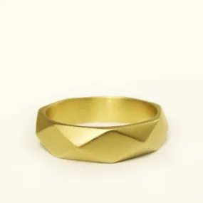 Large Faceted Wedding Band by Carla Caruso