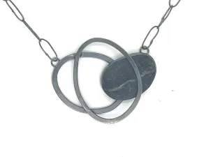 Layered Ovals and Rock Necklace