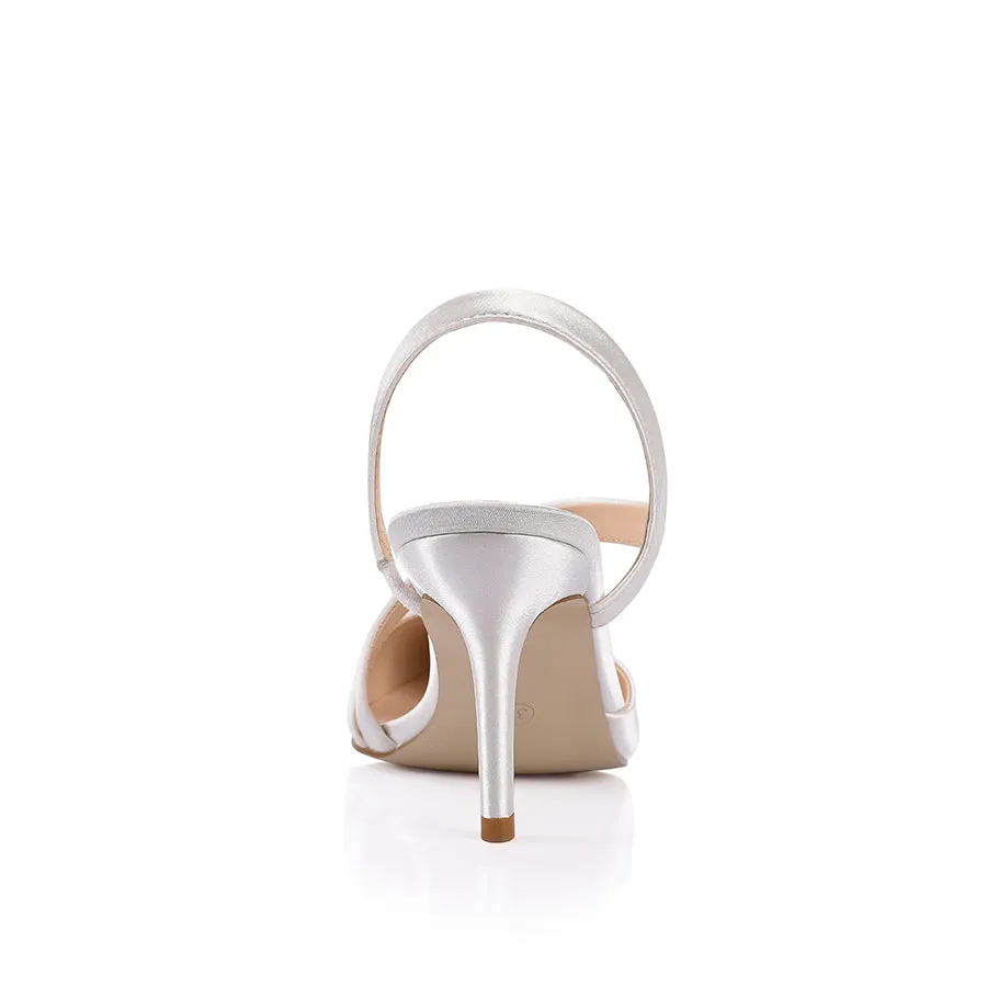 Lemon Point Toe Heels - Ivory Satin