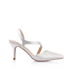 Lemon Point Toe Heels - Ivory Satin