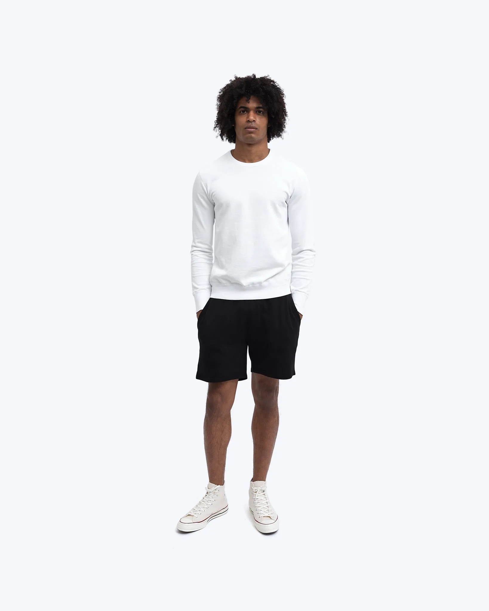 Lightweight Terry Slim Crewneck