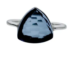 London Blue Topaz Hydro 925 Sterling Silver Ring, Wholesale Gemstone Ring, Handmade Bezel Set Ring