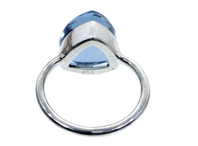 London Blue Topaz Hydro 925 Sterling Silver Ring, Wholesale Gemstone Ring, Handmade Bezel Set Ring