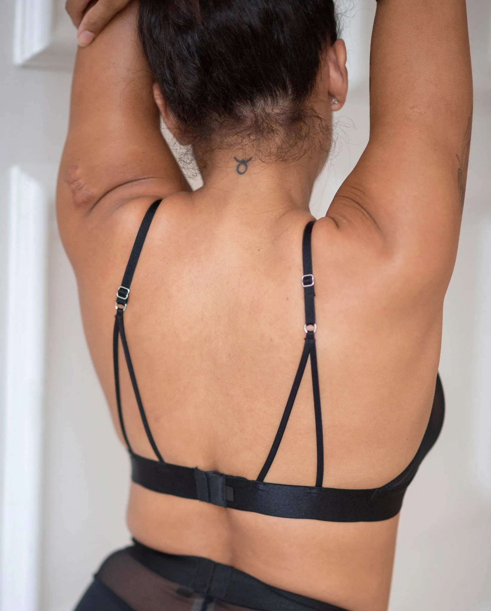 Mesh Triangle Bralette Black