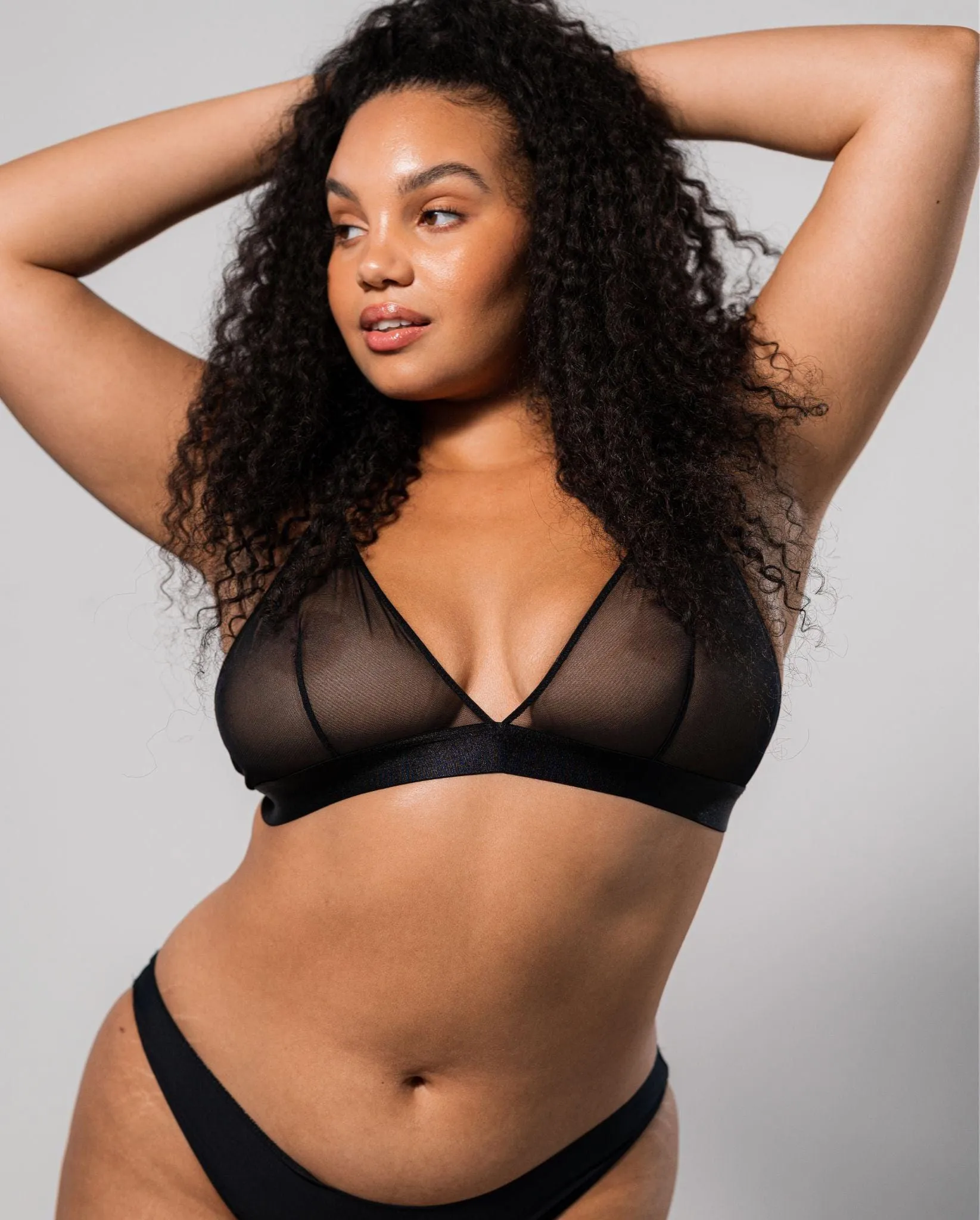 Mesh Triangle Bralette Black