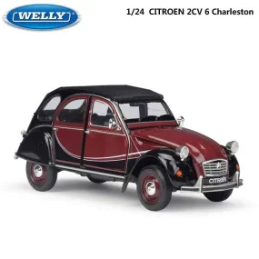 Model Car Diecast 1:24 Scale CITROEN 2CV 6 Charleston Classic Alloy Car Toy Vehicle Metal Toy Car For Kids Gift Collection