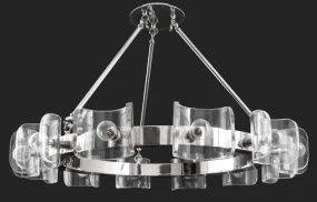 Modern Helios Chrome & Glass Ring Chandelier