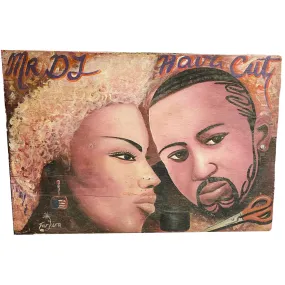 Mr. DJ Hair Cut Hand-Painted African Barber Shop Sign #628