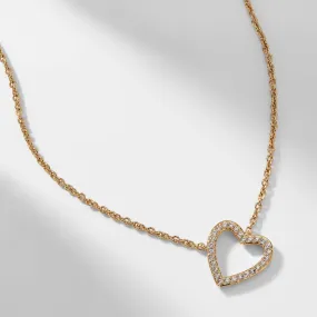 OPEN PAVE CZ HEART NECKLACE