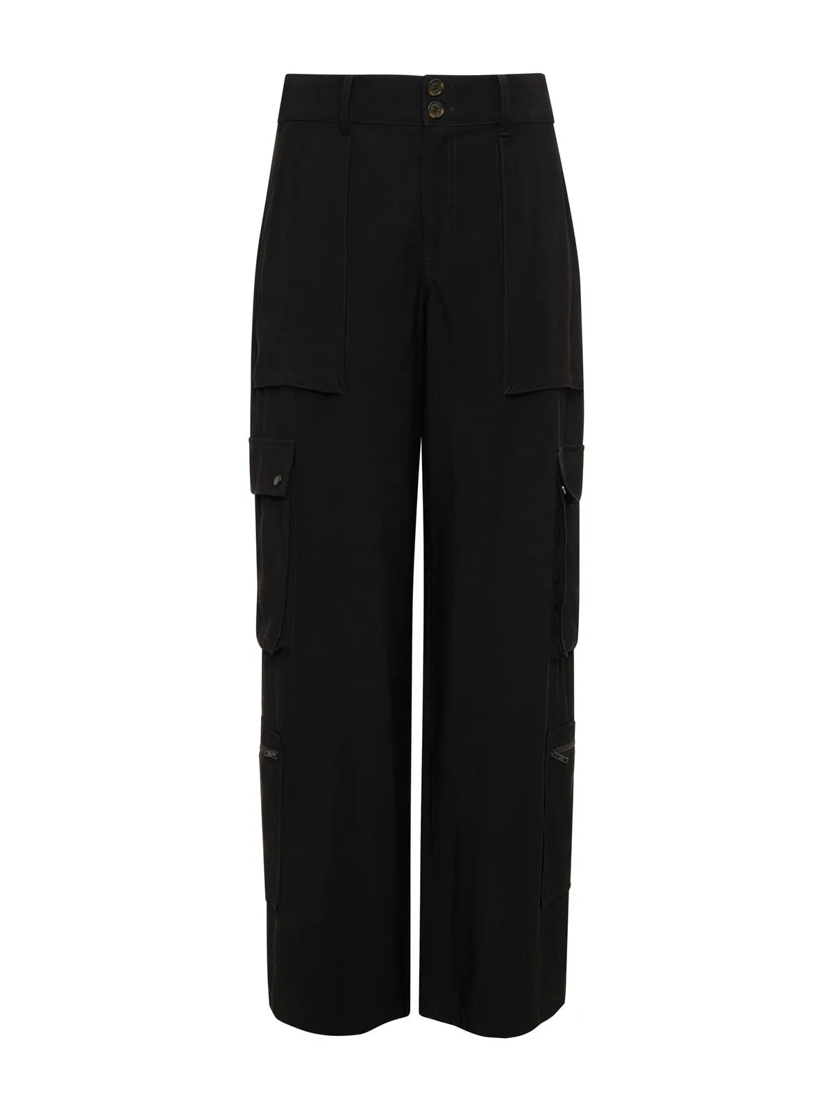 OTT Semi-High Rise Cargo Pant Black