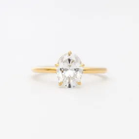 Oval Vault Five-Prong Solitaire