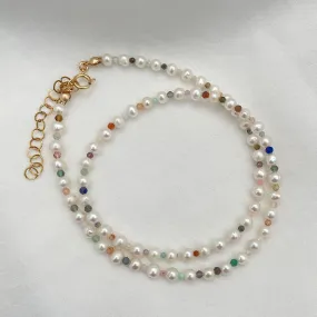 Pearl and Gemstone Choker Necklace