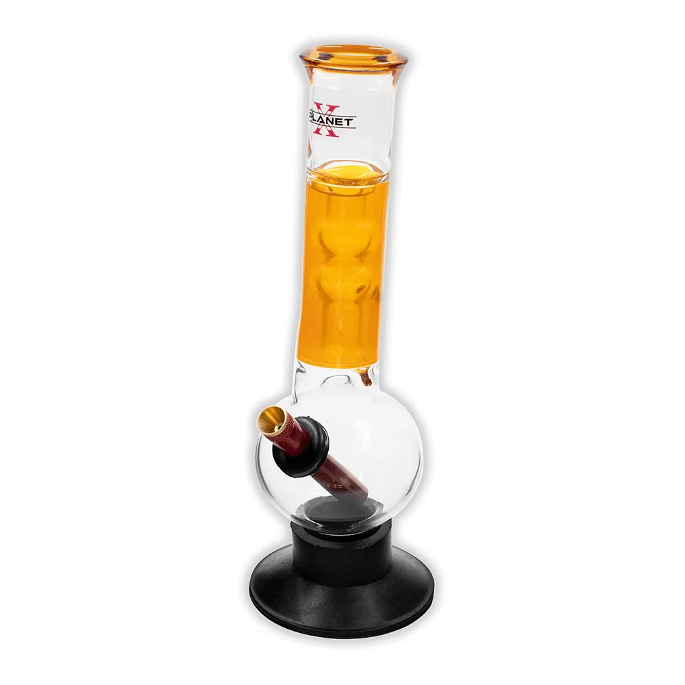 PLANET X - BUZZ - LIQUID COOLER GLASS BONG - AMBER